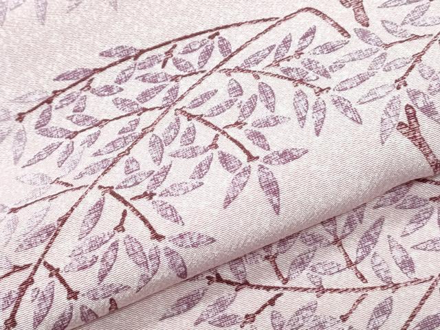 平和屋着物▽上質な小紋　単衣　作家物　草花文　正絹　逸品　CABF7706th