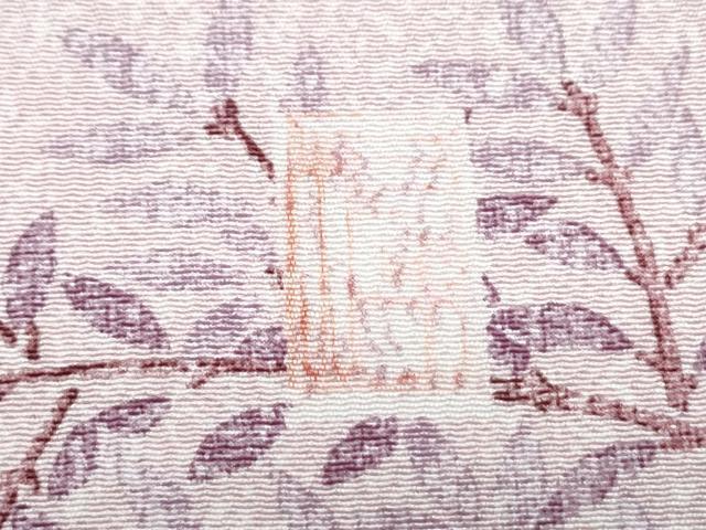 平和屋着物▽上質な小紋　単衣　作家物　草花文　正絹　逸品　CABF7706th