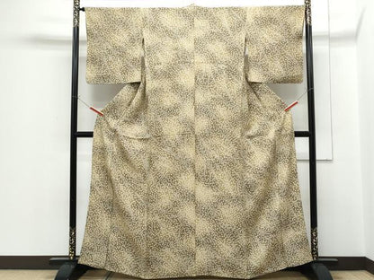 平和屋着物▽上質な小紋　単衣　舞花文　暈し染め　正絹　逸品　CABF7708th