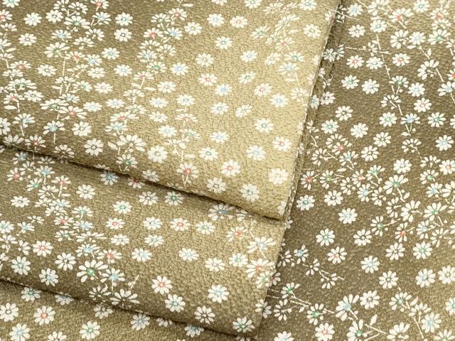 平和屋着物▽上質な小紋　単衣　舞花文　暈し染め　正絹　逸品　CABF7708th