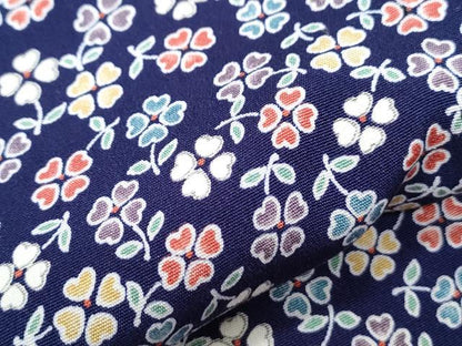 平和屋着物▽上質な小紋　単衣　草花文　正絹　逸品　CABF7709th