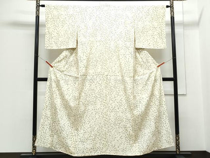 平和屋着物▽上質な小紋　単衣　舞花文　正絹　逸品　CABF7712th