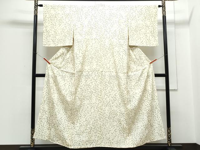 平和屋着物▽上質な小紋　単衣　舞花文　正絹　逸品　CABF7712th