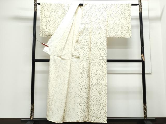 平和屋着物▽上質な小紋　単衣　舞花文　正絹　逸品　CABF7712th