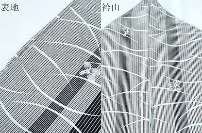 平和屋着物▽小紋　単衣　芝草花文　洗える着物　CABF7713th