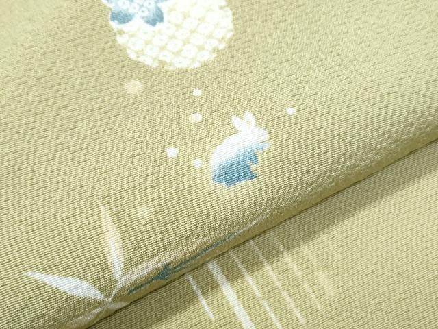平和屋着物▽上質な小紋　単衣　兎　雪輪花文　正絹　逸品　CABF7714th