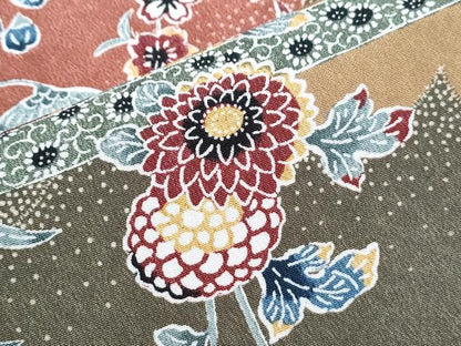 平和屋着物▽小紋　単衣　エ霞花文　洗える着物　CABF7716th