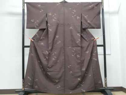 平和屋着物▽小紋　単衣　成り物　たたき染め　洗える着物　CABF7717th