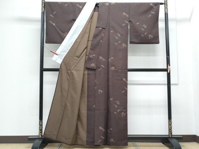 平和屋着物▽小紋　単衣　成り物　たたき染め　洗える着物　CABF7717th