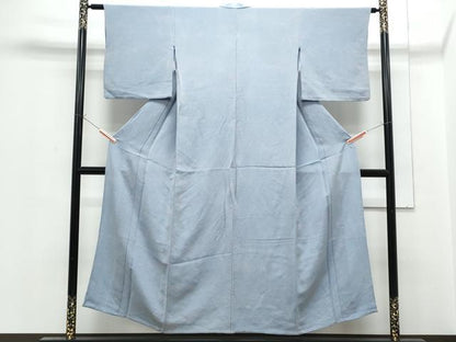 平和屋着物▽上質な小紋　単衣　霞文　鬼しぼ縮緬　正絹　逸品　CABF7721th
