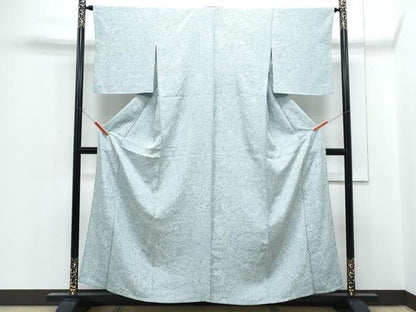 平和屋着物▽上質な小紋　単衣　渡橋流水文　正絹　逸品　CABF7723th
