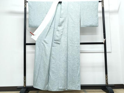 平和屋着物▽上質な小紋　単衣　渡橋流水文　正絹　逸品　CABF7723th