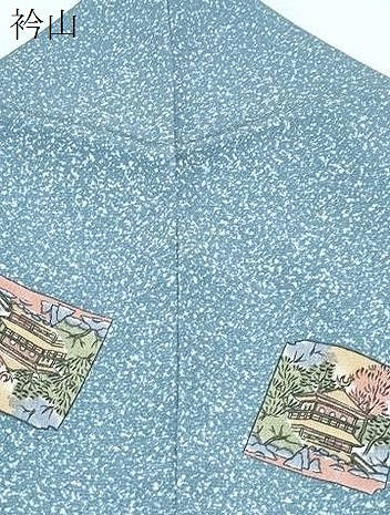 平和屋着物▽上質な小紋　単衣　色紙風景文　正絹　逸品　CABF7725th