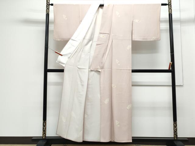 平和屋着物▽上質な小紋　単衣　貝合わせ松葉文　正絹　逸品　CABF7726th