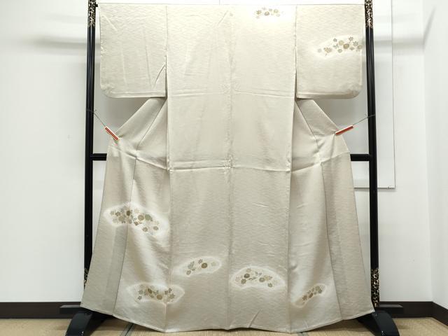 平和屋着物▽訪問着　単衣　花蝶文　暈し染め　金彩　正絹　逸品　CABF7727th