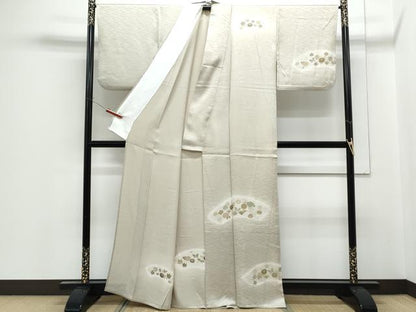 平和屋着物▽訪問着　単衣　花蝶文　暈し染め　金彩　正絹　逸品　CABF7727th