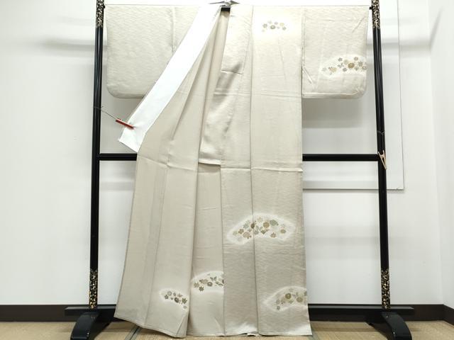 平和屋着物▽訪問着　単衣　花蝶文　暈し染め　金彩　正絹　逸品　CABF7727th