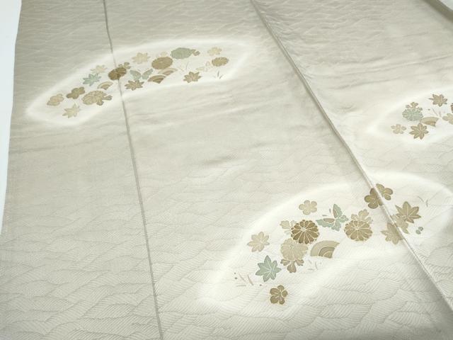 平和屋着物▽訪問着　単衣　花蝶文　暈し染め　金彩　正絹　逸品　CABF7727th