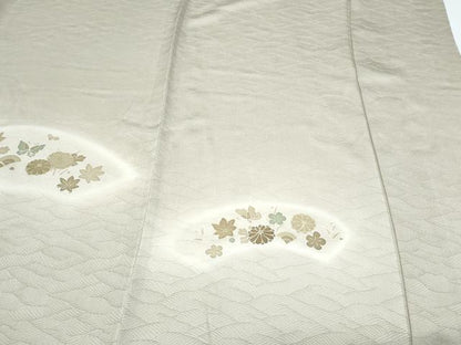 平和屋着物▽訪問着　単衣　花蝶文　暈し染め　金彩　正絹　逸品　CABF7727th
