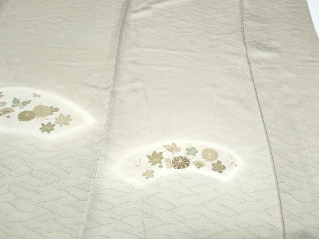 平和屋着物▽訪問着　単衣　花蝶文　暈し染め　金彩　正絹　逸品　CABF7727th