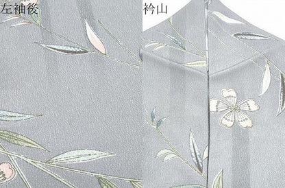 平和屋着物▽小紋　単衣　草花文　洗える着物　CABF7731th