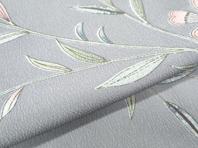 平和屋着物▽小紋　単衣　草花文　洗える着物　CABF7731th
