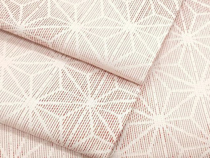 平和屋着物▽上質な紬　単衣　麻の葉文様　正絹　逸品　CABF7732th
