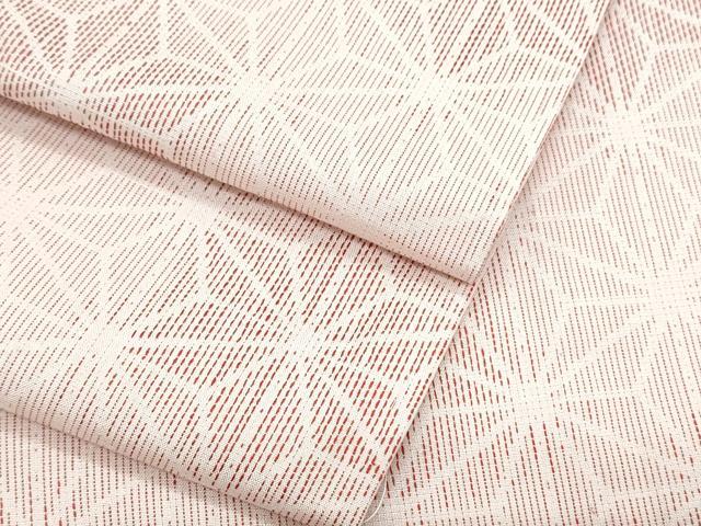 平和屋着物▽上質な紬　単衣　麻の葉文様　正絹　逸品　CABF7732th