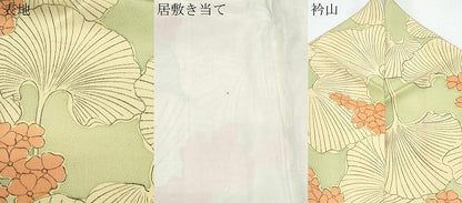 平和屋着物▽上質な小紋　単衣　銀杏　正絹　逸品　CABF7733th