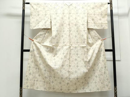 平和屋着物▽上質な紬　単衣　吉祥文　正絹　逸品　CABF7738th