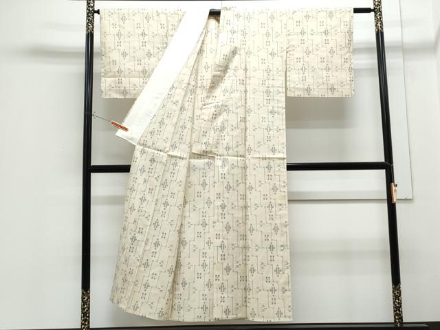 平和屋着物▽上質な紬　単衣　吉祥文　正絹　逸品　CABF7738th