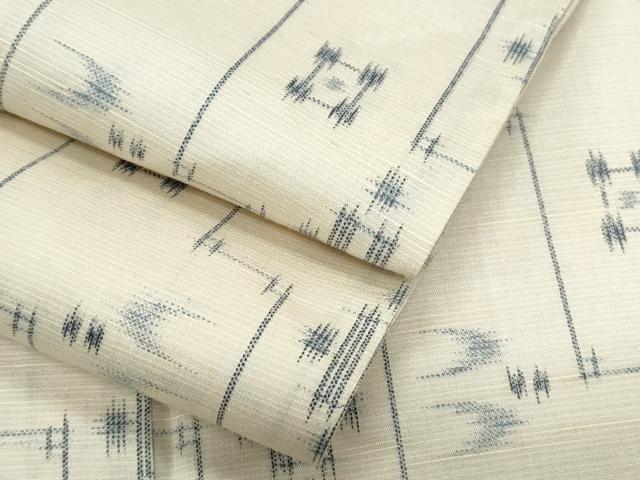 平和屋着物▽上質な紬　単衣　吉祥文　正絹　逸品　CABF7738th