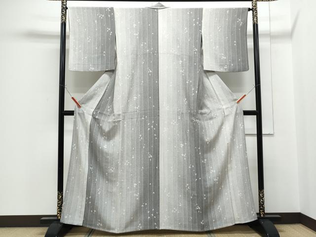 平和屋着物▽上質な小紋　単衣　間道　暈し染め　正絹　逸品　CABF7740th