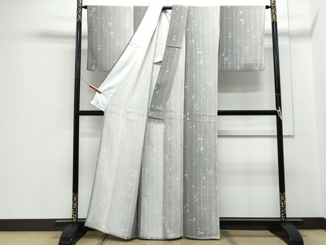 平和屋着物▽上質な小紋　単衣　間道　暈し染め　正絹　逸品　CABF7740th