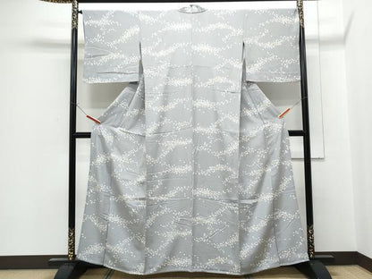 平和屋着物▽上質な小紋　単衣　舞花びら　正絹　逸品　CABF7743th
