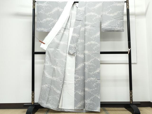 平和屋着物▽上質な小紋　単衣　舞花びら　正絹　逸品　CABF7743th