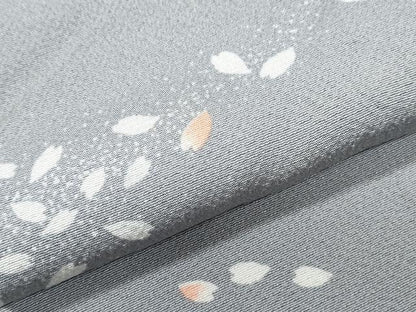 平和屋着物▽上質な小紋　単衣　舞花びら　正絹　逸品　CABF7743th