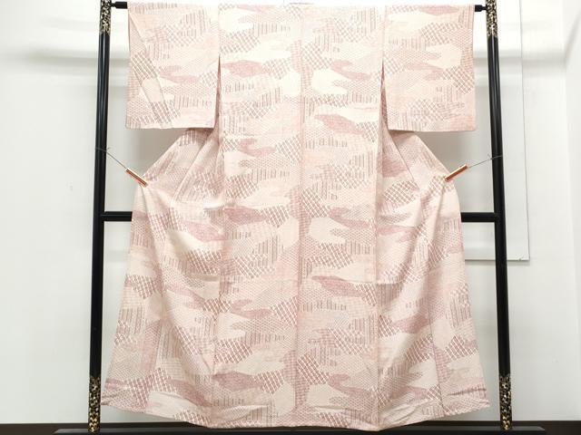 平和屋着物▽上質な小紋　単衣　吉祥文　正絹　逸品　CABF7744th