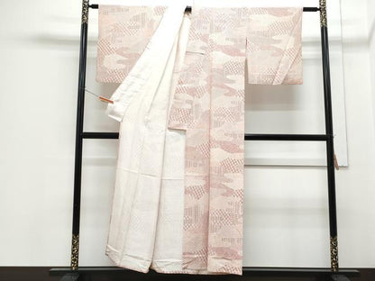 平和屋着物▽上質な小紋　単衣　吉祥文　正絹　逸品　CABF7744th