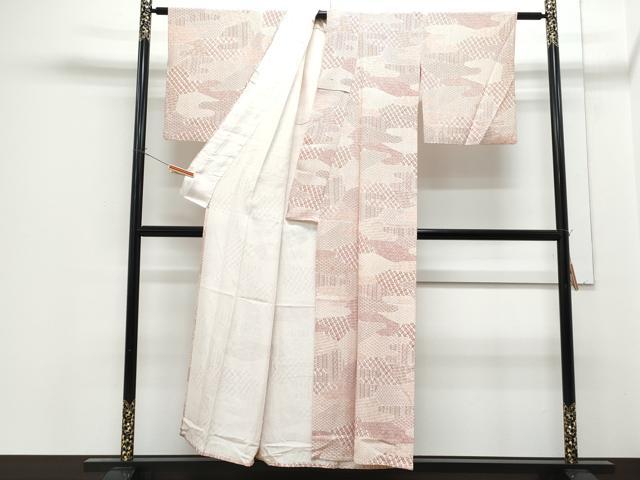 平和屋着物▽上質な小紋　単衣　吉祥文　正絹　逸品　CABF7744th