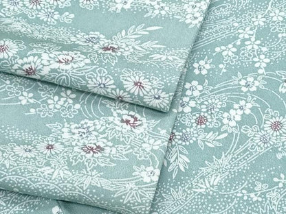 平和屋着物▽上質な小紋　単衣　流水花文　正絹　逸品　CABF7747th