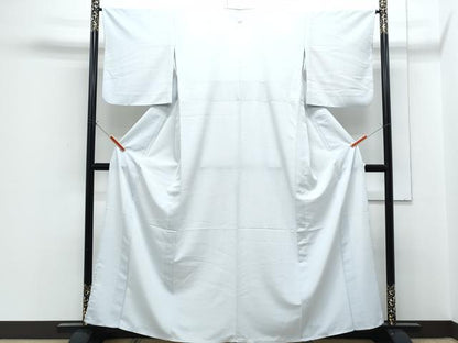 平和屋着物▽上質な色無地　単衣　白菫色　正絹　逸品　CABF7749th