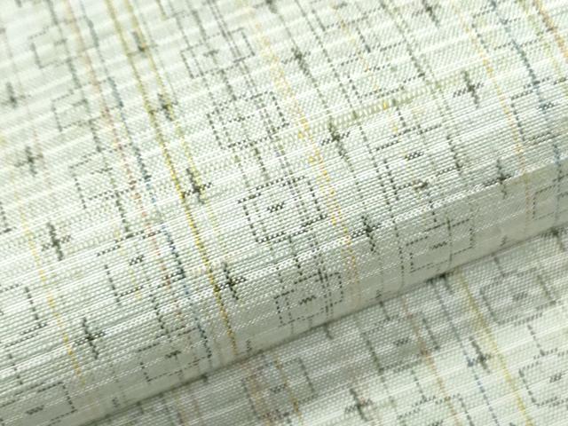 平和屋着物▽上質な紬　単衣　吉祥間道　正絹　逸品　CABF7753th