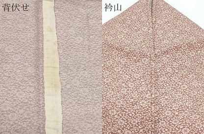 平和屋着物▽上質な小紋　単衣　花唐草文　正絹　逸品　CABF7759th