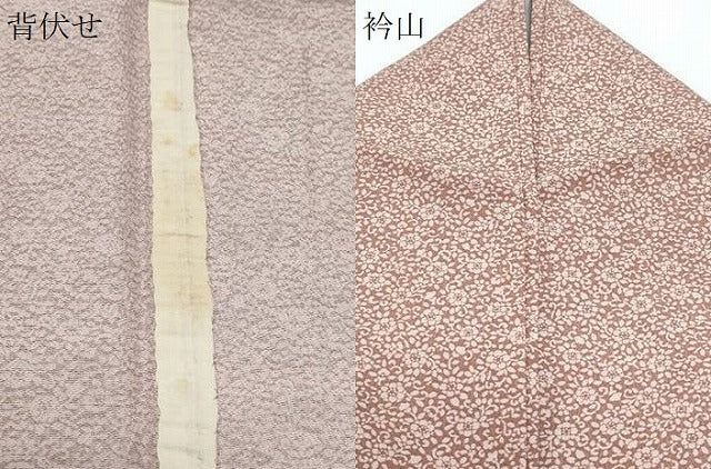 平和屋着物▽上質な小紋　単衣　花唐草文　正絹　逸品　CABF7759th