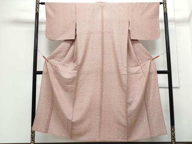 平和屋着物▽上質な小紋　単衣　花唐草文　正絹　逸品　CABF7759th