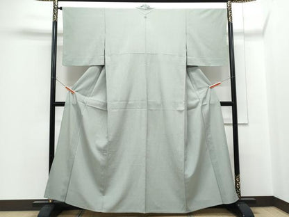 平和屋着物▽上質なお召　単衣　霞文　正絹　逸品　CABF7760th