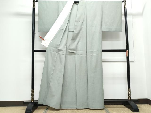 平和屋着物▽上質なお召　単衣　霞文　正絹　逸品　CABF7760th