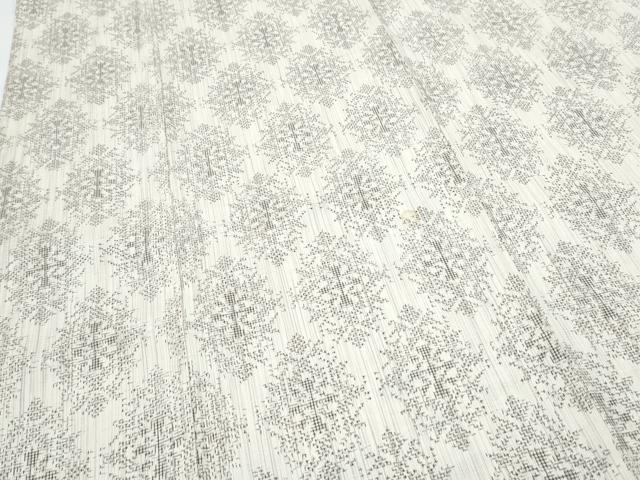 平和屋着物▽上質な紬　単衣　吉祥花文　正絹　逸品　CABF7762th