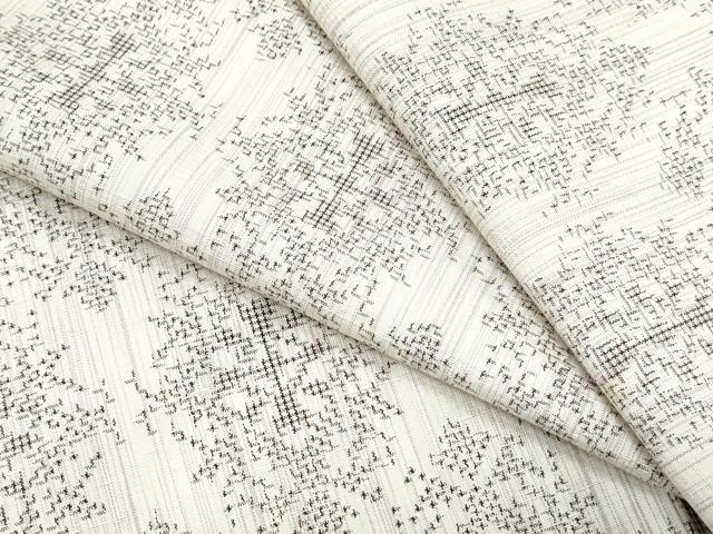 平和屋着物▽上質な紬　単衣　吉祥花文　正絹　逸品　CABF7762th